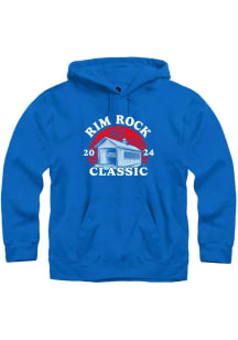 Rally Kansas Jayhawks Mens Blue 2024 Rim Rock Barn Long Sleeve Hoodie