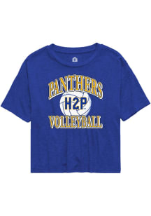 Rally Pitt Panthers Womens Blue H2P Volleyball Short Sleeve T-Shirt