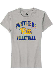 Rally Pitt Panthers Womens Ash Volleyball Short Sleeve T-Shirt