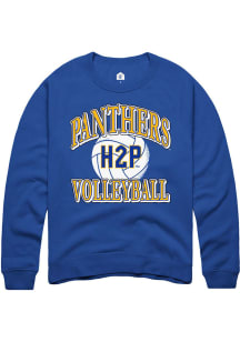 Rally Pitt Panthers Mens Blue Sport Drop H2P Volleyball Long Sleeve Crew Sweatshirt
