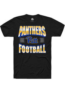 Rally Pitt Panthers Black Football Football Number One Graphic Short Sleeve T Shirt