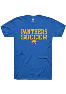 Rally Pitt Panthers Blue Sport Drop Soccer Stacked Short Sleeve T Shirt