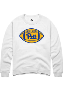 Rally Pitt Panthers Mens White Football Football Long Sleeve Crew Sweatshirt
