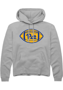 Rally Pitt Panthers Mens Ash Football Football Long Sleeve Hoodie