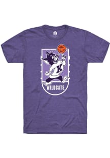 Rally K-State Wildcats Purple Basketball Stripe The Stadium Short Sleeve Fashion T Shirt
