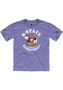 K-State Wildcats Youth Purple Womens Basketball Goat Short Sleeve T-Shirt