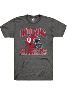 Rally Indiana Hoosiers Grey Sport Drop Football Helmet Short Sleeve T Shirt