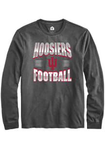 Rally Indiana Hoosiers Charcoal Sport Drop Football Number One Long Sleeve T Shirt