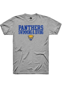 Rally Pitt Panthers Grey Swim and Dive Short Sleeve T Shirt