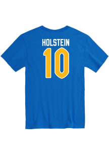 Eli Holstein Pitt Panthers Blue Football Football Name and Number Short Sleeve Player T Shirt