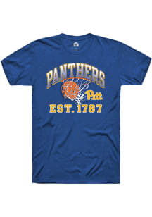 Rally Pitt Panthers Blue Nothing But Net Basketball Short Sleeve Fashion T Shirt