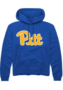 Rally Pitt Panthers Mens Blue Primary Team Logo Script Long Sleeve Hoodie