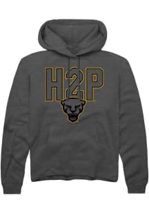 Rally Pitt Panthers Mens Charcoal Arch Name H2P Long Sleeve Hoodie