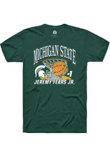Jeremy Fears Michigan State Spartans Green NIL Net Short Sleeve Player T Shirt