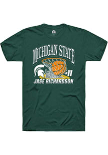 Jase Richardson Michigan State Spartans Green NIL Net Short Sleeve Player T Shirt