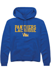 Rally Pitt Panthers Mens Blue Lacrosse Stacked Long Sleeve Hoodie
