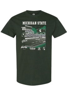Summit Sportswear Michigan State Spartans Green Football 2025 Football Schedule Short Sleeve T Shi..