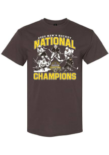 Western Michigan Broncos Brown Rally 2025 National Mens Hockey Champions NIL Team Graphic Short Sl..