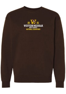 Rally Western Michigan Broncos Mens Brown 2025 National Mens Hockey Champions Embroidered Long Sle..