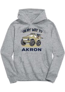 Vive La Fete Akron Zips Toddler Grey On My Way Long Sleeve Hooded Sweatshirt