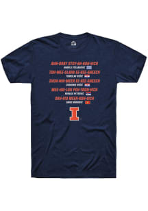 Illinois Fighting Illini Navy Blue Rally NIL One-Off Short Sleeve Player T Shirt