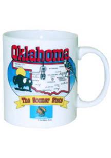 Oklahoma State Map Ceramic Mug - White