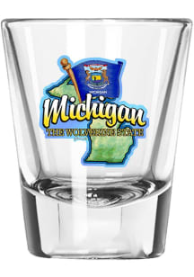 Michigan Map and Flag Shot Glass