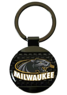 Milwaukee Panthers Round Carbon Fiber Keychain - Black
