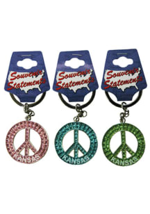 Kansas Peace Symbol Keychain - Green