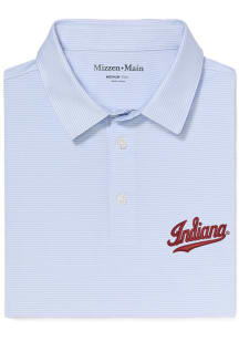 Mizzen+Main Indiana Hoosiers Mens Light Blue Versa Stripe Short Sleeve Fashion Polo