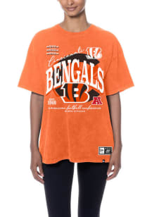 New Era Cincinnati Bengals Womens Orange Throwback Oversized Short Sleeve T-Shirt