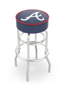 Atlanta Braves Double-Ring Swivel Pub Stool - Silver