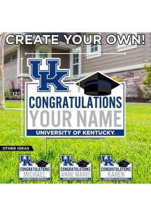 Kentucky Wildcats Personalized Congratulations Grad Yard Sign - White