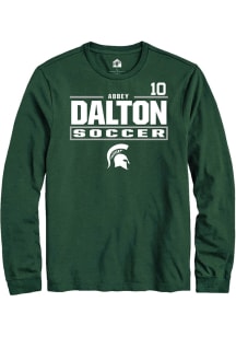 Abbey Dalton Michigan State Spartans Green NIL Stacked Box Long Sleeve Player T Shirt