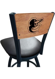 Baltimore Orioles Vinyl Seat Maple Back Swivel Pub Stool - Black