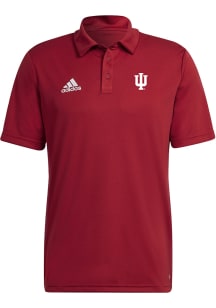 Adidas Indiana Hoosiers Mens Crimson Primary Logo Short Sleeve Polo