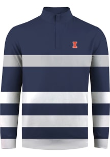 Illinois Fighting Illini Mens Navy Blue Cypress Scrum Long Sleeve Qtr Zip Pullover