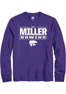 Lacy Miller K-State Wildcats Purple NIL Stacked Box Long Sleeve Player T Shirt