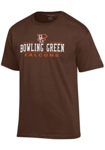 Champion Bowling Green Falcons Brown Lines Mascot Jersey Short Sleeve T Shirt