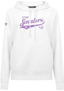 Levelwear Ottawa Senators Womens White Adorn Glide Hooded Sweatshirt