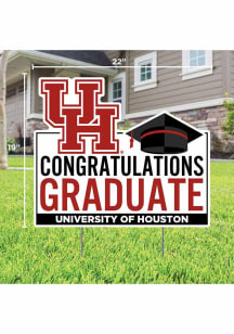 Houston Cougars Congratulations Graduate Yard Sign - White