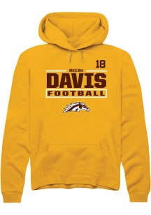 Micah Davis Western Michigan Broncos Mens Gold Football NIL Stacked Box Player Hood