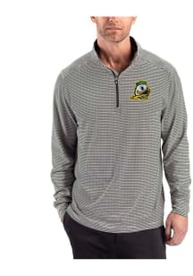 Cutter and Buck Oregon Ducks Mens Black Forge Eco Long Sleeve Qtr Zip Pullover