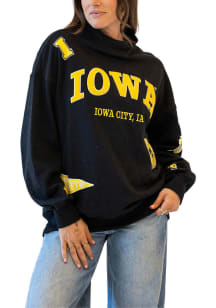 Gameday Social Iowa Hawkeyes Womens Black All Over Scatter Crew Sweatshirt