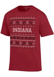 Champion Indiana Hoosiers Crimson Christmas Short Sleeve T Shirt