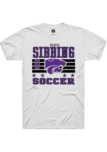 Maddie Sibbing K-State Wildcats White NIL Striped Short Sleeve Player T Shirt