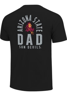 Arizona State Sun Devils Black Mascot Overlay Dad Short Sleeve T Shirt