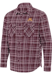 Antigua Minnesota Golden Gophers Mens Maroon Private Long Sleeve Dress Shirt