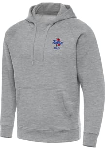 Antigua Tulsa Golden Hurricane Mens Grey Heather Dad Victory Long Sleeve Hoodie