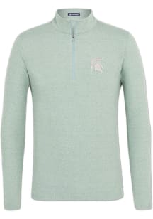 Turtleson Michigan State Spartans Mens Green Ciro Long Sleeve Qtr Zip Pullover